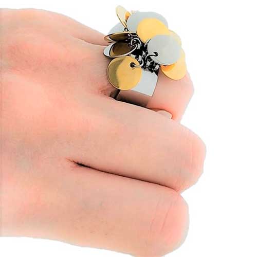 Anillo de Acero, dos tonos - Flip image view