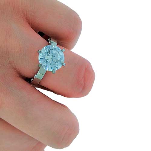 Anillo de Acero, piedra circular - Flip image view