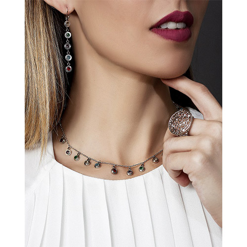 Aretes drop zirconias multicolor - Flip image view
