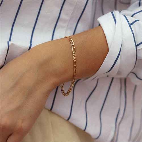 Brazalete Dorado Tejido Figaro 16.5 cm - Flip image view