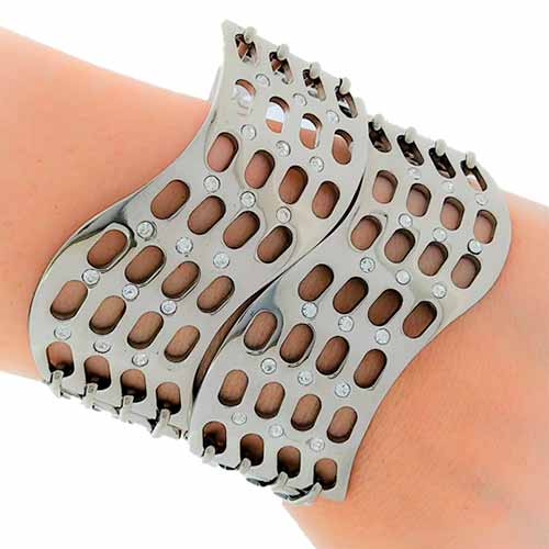 Brazalete  silueta con zirconias - Flip image view