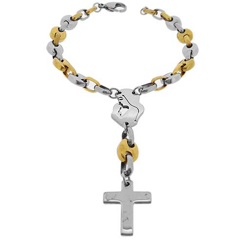 Brazalete estilo Rosario Bicolor L=18.50cm  - Flip image view