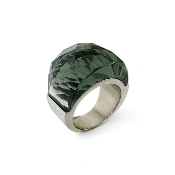 Anillo de Acero, piedra Blanca