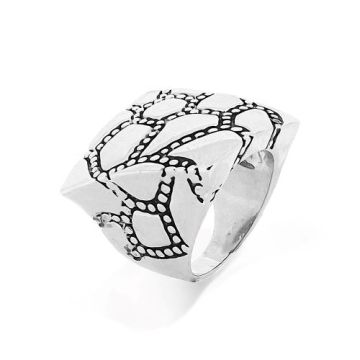 Anillo de Rodio, esmalte negro
