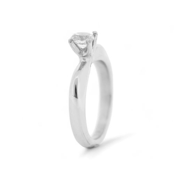 Anillo solitario de Acero, piedra circular
