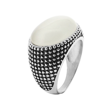 Anillo de Acero, piedra blanca
