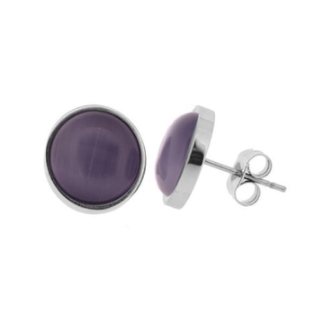 Aretes stud piedra color Morado