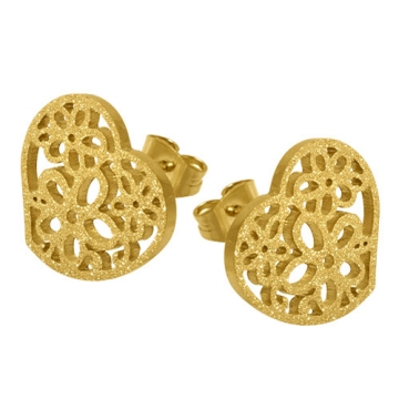 Aretes heart gold 