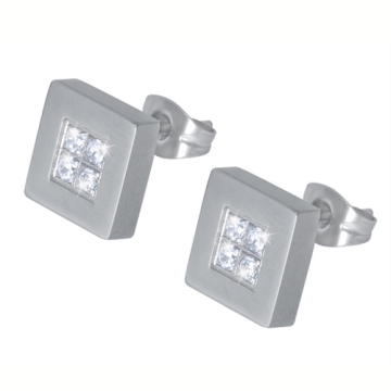 Aretes cuadrados con zirconias