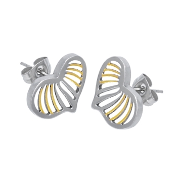 Aretes corazón mini dos tonos