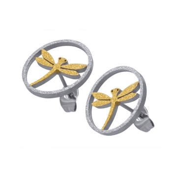 Aretes circulares con figura Libélula