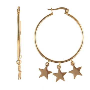 Aretes hoop estrellas
