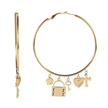 Aretes Hoop con encantos Colgantes