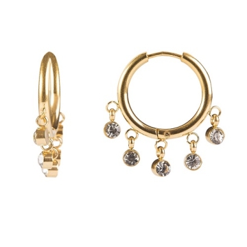 Aretes hoop con encantos colgantes