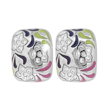 Aretes stud esmalte multicolor con zirconias