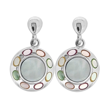 Aretes incrustación nácar multicolor