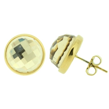 Aretes stud cristal color Ambar