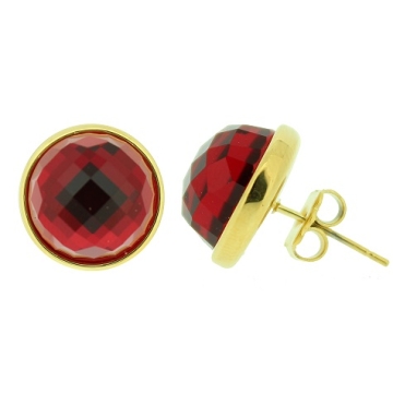 Aretes stud cristal color Rojo