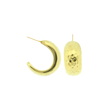 Aretes hoop media luna gold