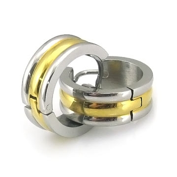Aretes huggie medianos dos tonos