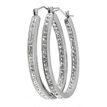 Aretes ovalados con pequeñas zirconias