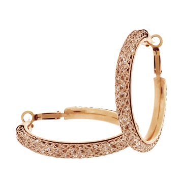 Aretes de Acero hoop Tono Dorado Rosa