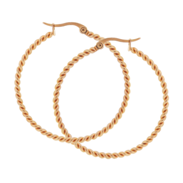 Aretes hoop en Tono gold rose