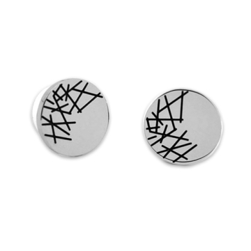 Aretes circulares líneas negras decorativas