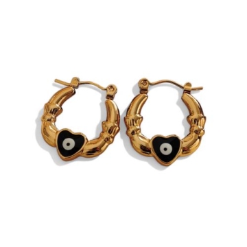 Aretes de Acero Tono Dorado
