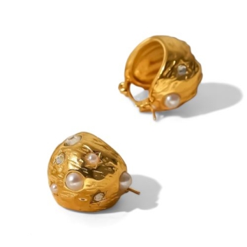 Aretes de Acero Tono Dorado