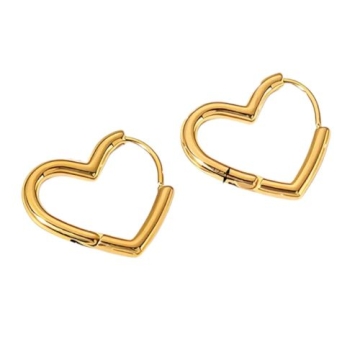 Aretes de Acero Tono Dorado