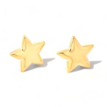Aretes de Acero Tono Dorado