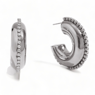 Aretes de Acero Tono Plateado