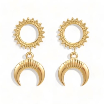 Aretes de Acero Tono Dorado