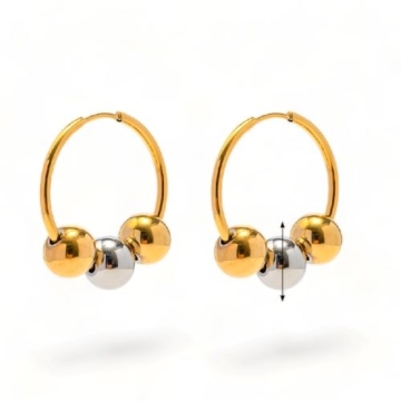 Aretes de Acero Tono Dorado