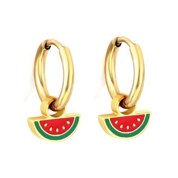 Aretes de Acero Tono Dorado