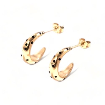 Aretes de Acero Tono Dorado