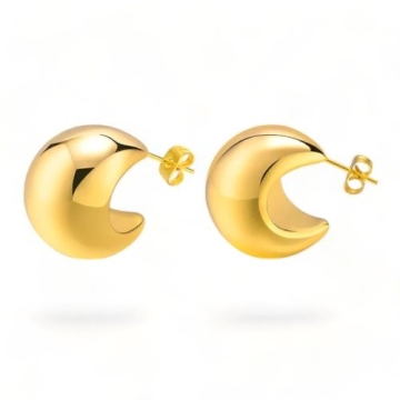 Aretes de Acero Tono Dorado