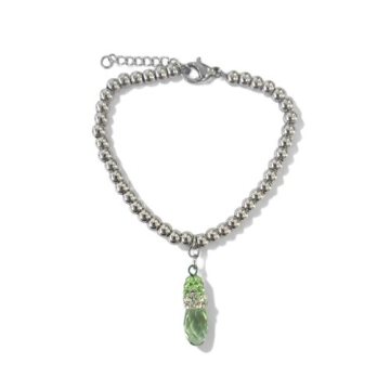 Brazalete Tono Acero Piedra Swavroski verde