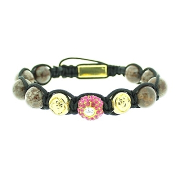 Brazalete ajustable balin en marrón y zirconias