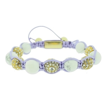 Brazalete ajustable balin en Blanco y zirconia