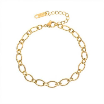 Brazalete de Acero Tono Dorado Geométrico Fashion