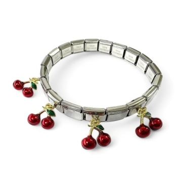 Brazalete elástico, encantos de Cerezas