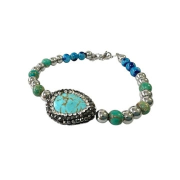 Brazalete Turquesa y acero