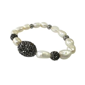 Brazalete elástico con Perlas simuladas