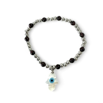 Brazalete Balines con Mano de Fátima