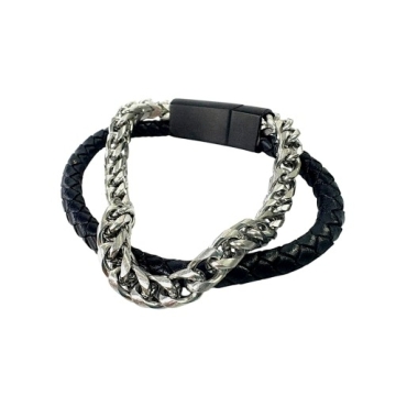 Brazalete de Cuero y Acero