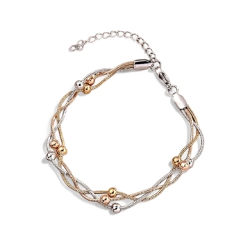 Brazalete de Acero en Dos Tonos