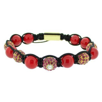 Brazalete ajustable balin marrón y zirconias