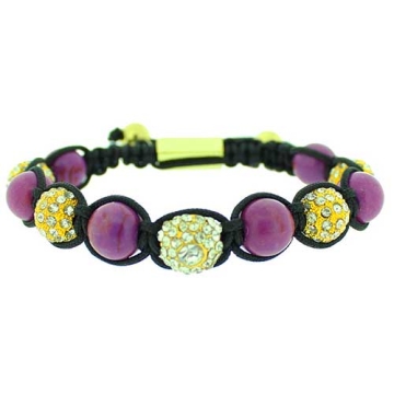 Brazalete ajustable balin moradas y zirconia
